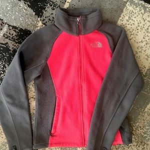 Womens Fleece North Face Jacket Size XS Pink &Gray